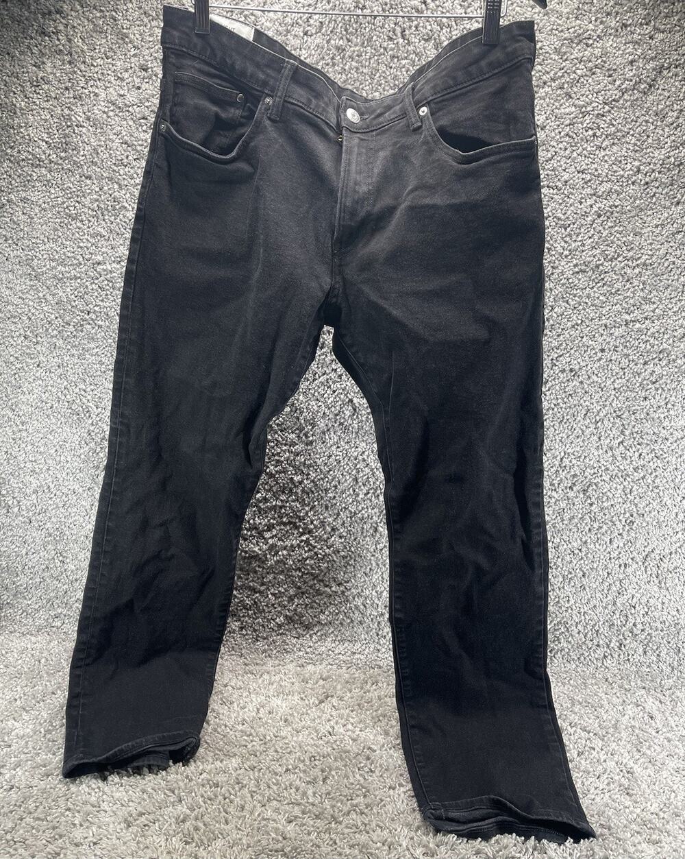 H&M Mens Black Straight Leg Regular Fit Jeans Size W36 X L30 New With Tags